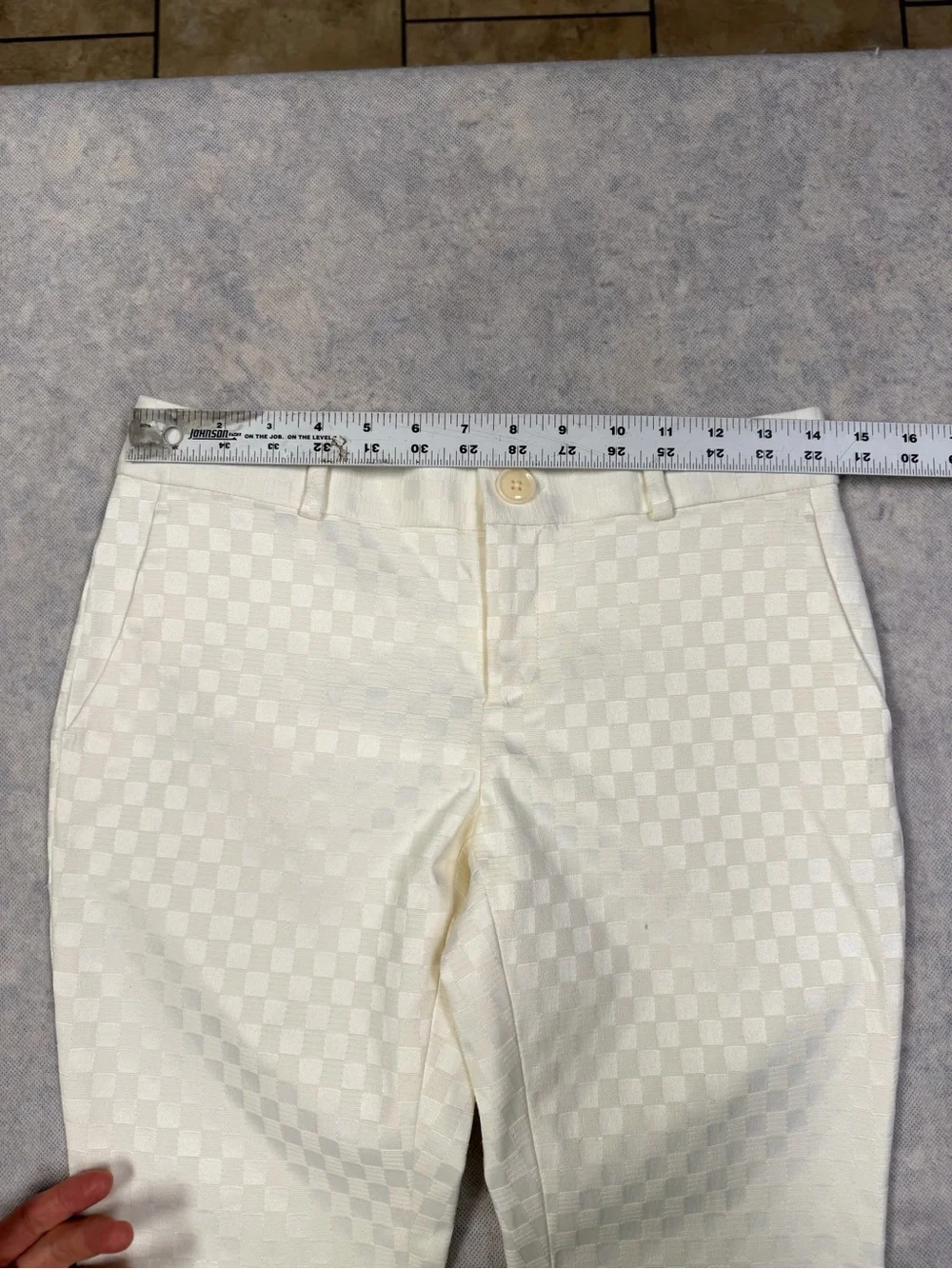 Banana Republic Subtle Hampton Petite Pants Size 0P Ivory